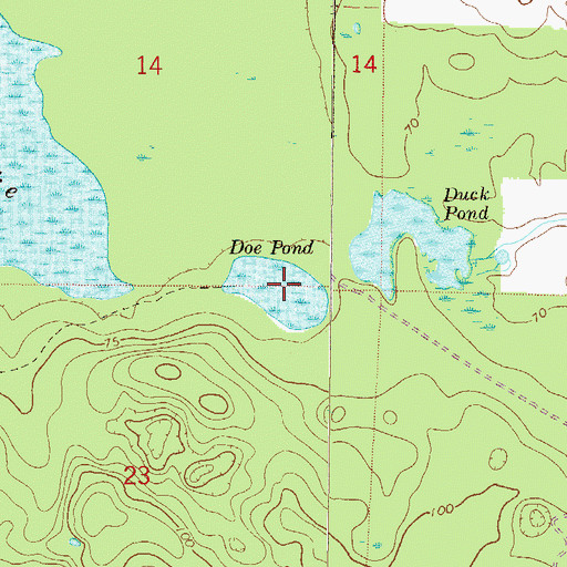 Topographic Map of Doe Pond, FL