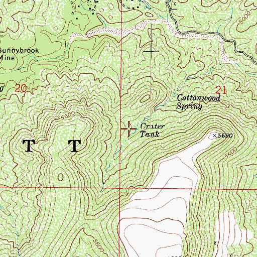 Topographic Map of Crater Tank, AZ