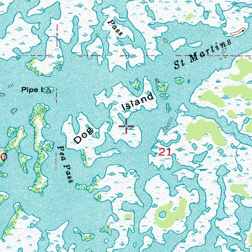 Topographic Map of Dog Island, FL