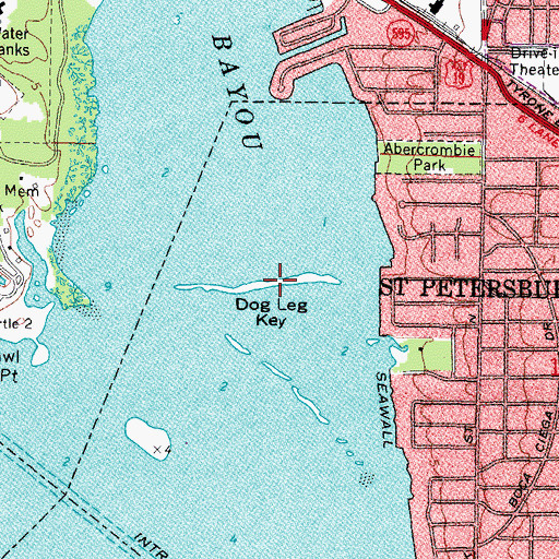 Topographic Map of Dog Leg Key, FL