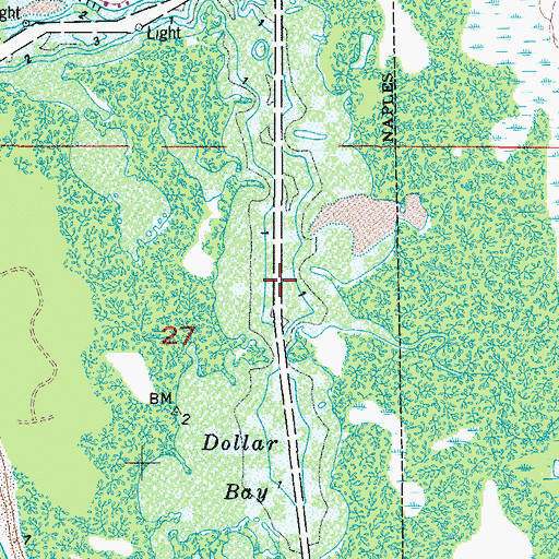 Topographic Map of Dollar Bay, FL