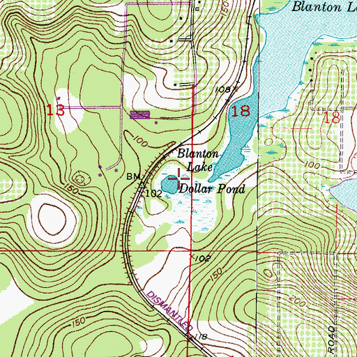 Topographic Map of Dollar Pond, FL