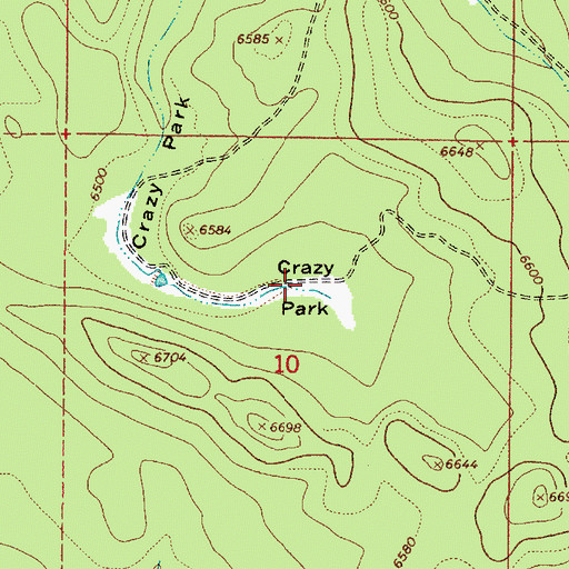 Topographic Map of Crazy Park, AZ