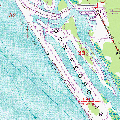 Topographic Map of Don Pedro Island, FL