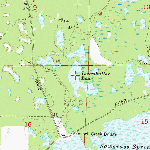 Topographic Map of Doorshutter Lake, FL