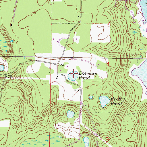 Topographic Map of Dorman Pond, FL