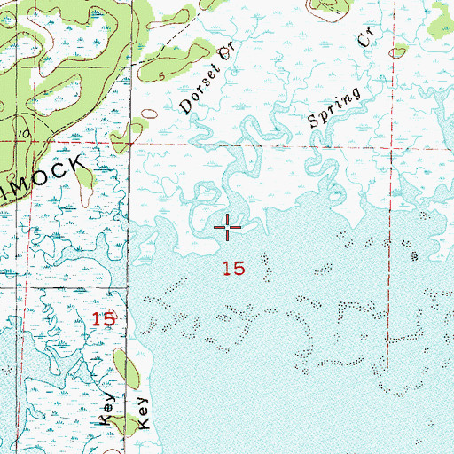 Topographic Map of Dorset Creek, FL