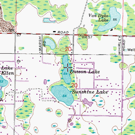 Topographic Map of Dosson Lake, FL
