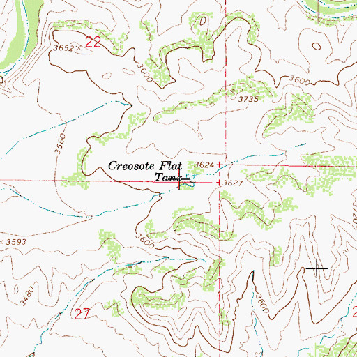 Topographic Map of Creosote Flat Tank, AZ