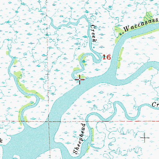 Topographic Map of Double Barrel Creek, FL