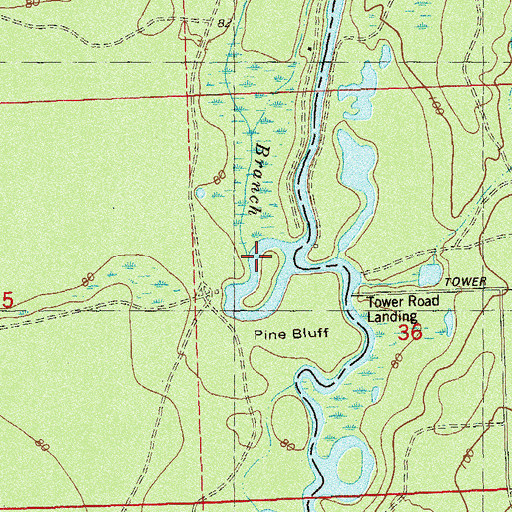 Topographic Map of Double Branch, FL