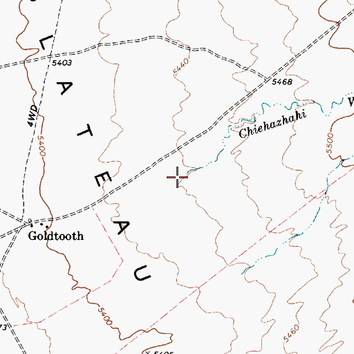 Topographic Map of Chiehazhahi Wash, AZ