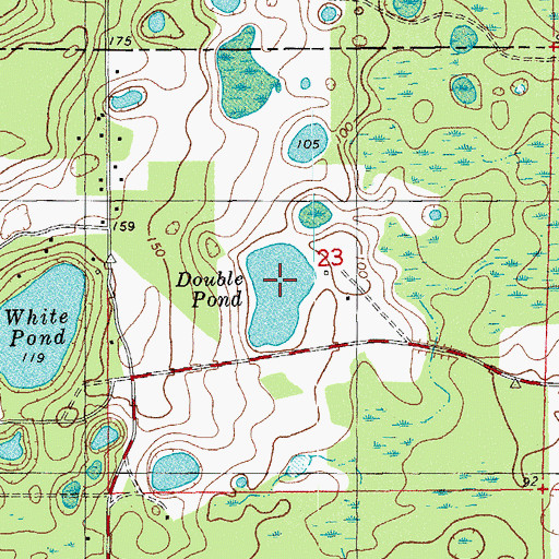 Topographic Map of Double Pond, FL