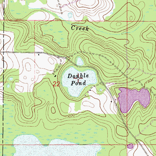 Topographic Map of Double Pond, FL