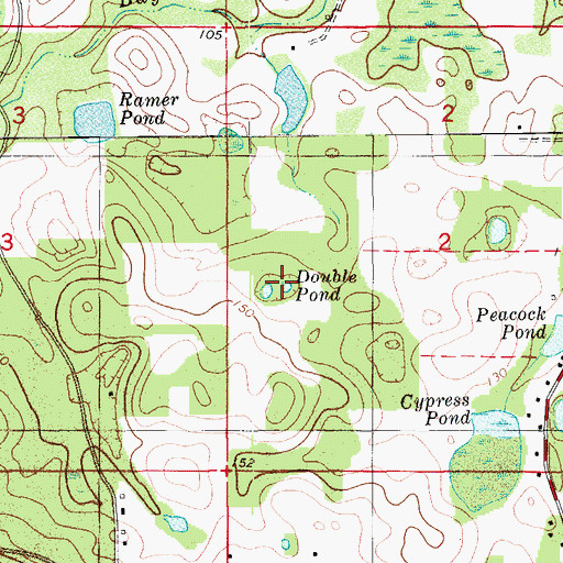 Topographic Map of Double Pond, FL