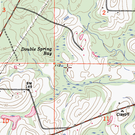 Topographic Map of Double Spring Bay, FL