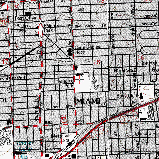 Topographic Map of Douglas Park, FL