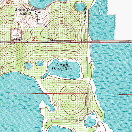 Topographic Map of Lake Douglas, FL