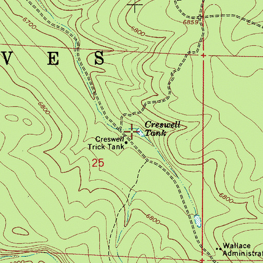 Topographic Map of Creswell Trick Tank, AZ