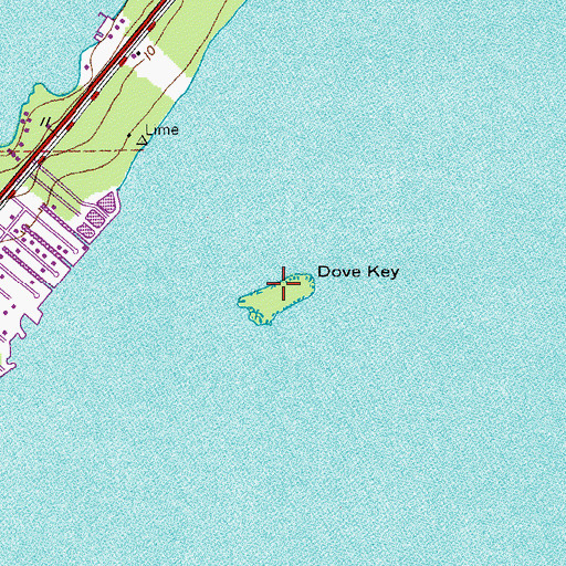 Topographic Map of Dove Key, FL
