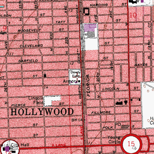Topographic Map of Dowdy Field, FL
