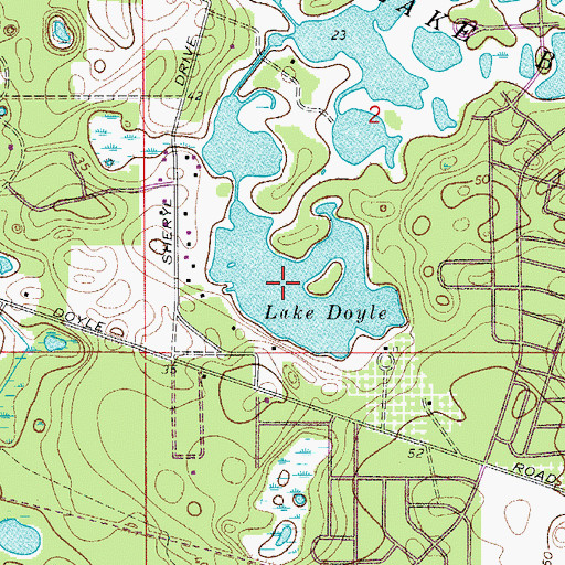Topographic Map of Lake Doyle, FL