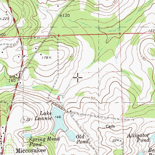 Topographic Map of Drag Line Pond (historical), FL