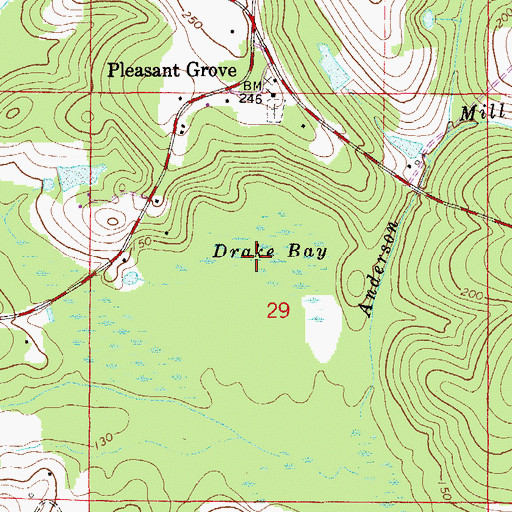 Topographic Map of Drake Bay, FL