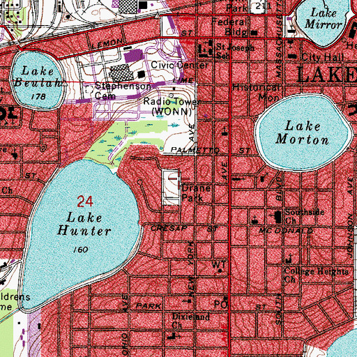 Topographic Map of Drane Park, FL
