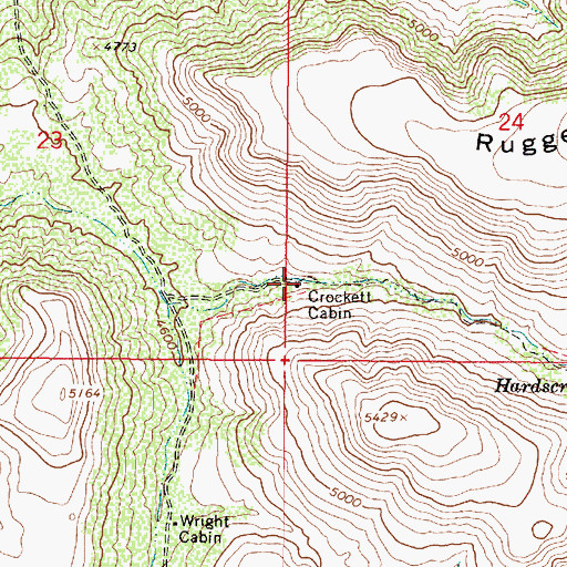 Topographic Map of Crockett Cabin, AZ