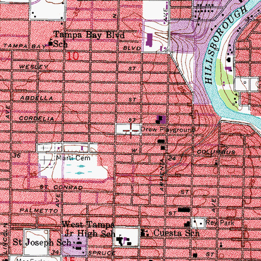 Topographic Map of Drew Playground, FL