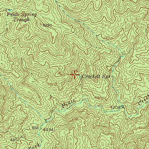 Topographic Map of Crockett Spring, AZ