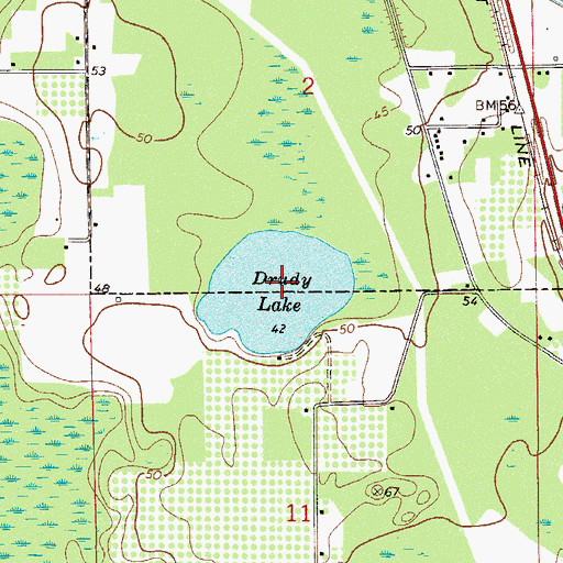 Topographic Map of Drudy Lake, FL
