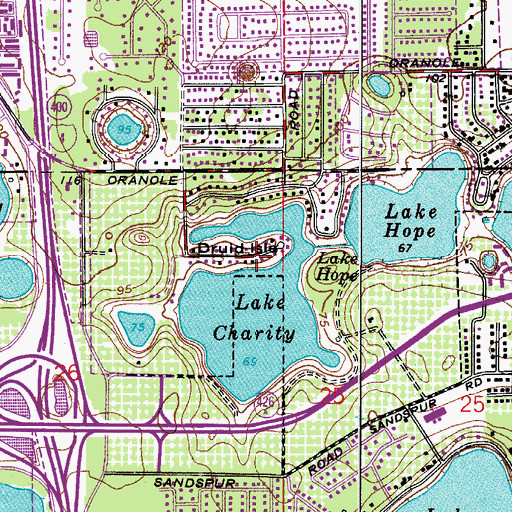 Topographic Map of Druid Isle, FL