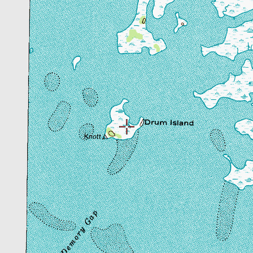 Topographic Map of Drum Island, FL