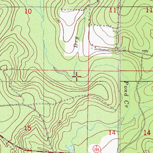 Topographic Map of Dry Branch, FL