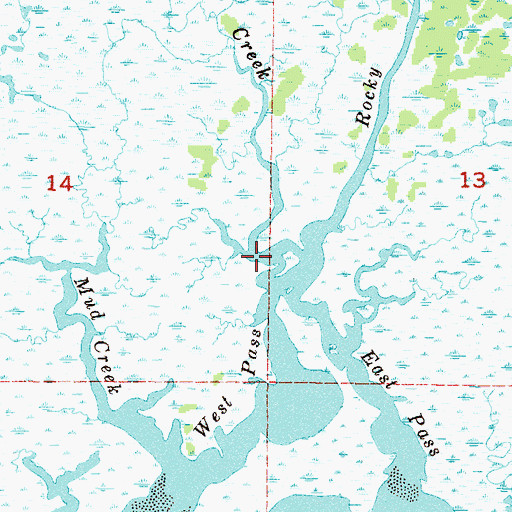 Topographic Map of Dry Creek, FL