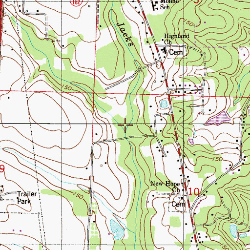 Topographic Map of Dry Creek, FL