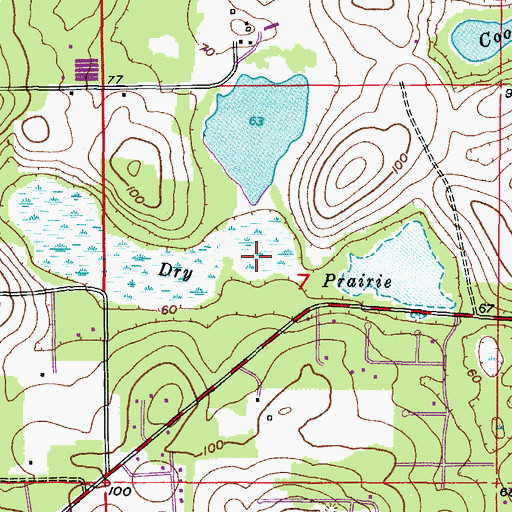 Topographic Map of Dry Prairie, FL