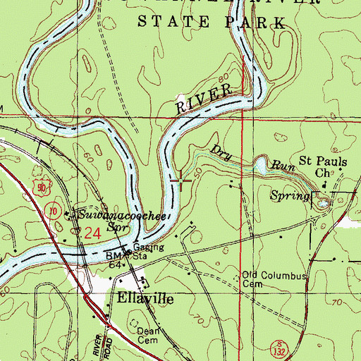 Topographic Map of Dry Run, FL