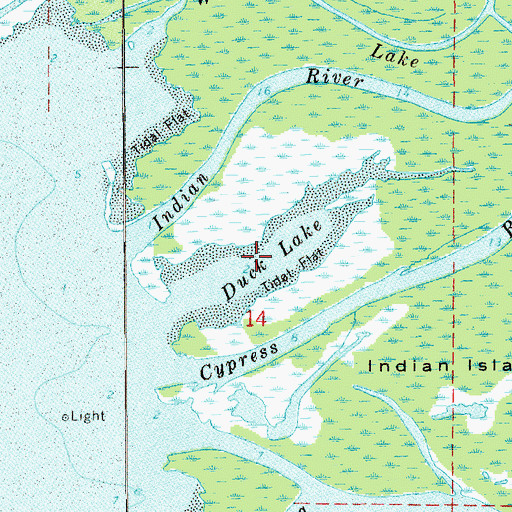 Topographic Map of Duck Lake, FL
