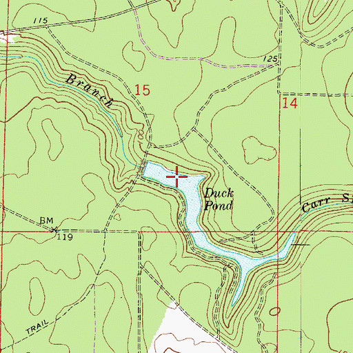 Topographic Map of Duck Pond, FL