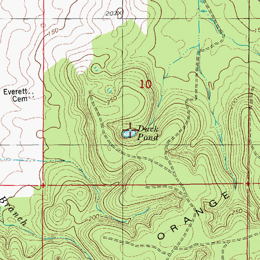 Topographic Map of Duck Pond, FL