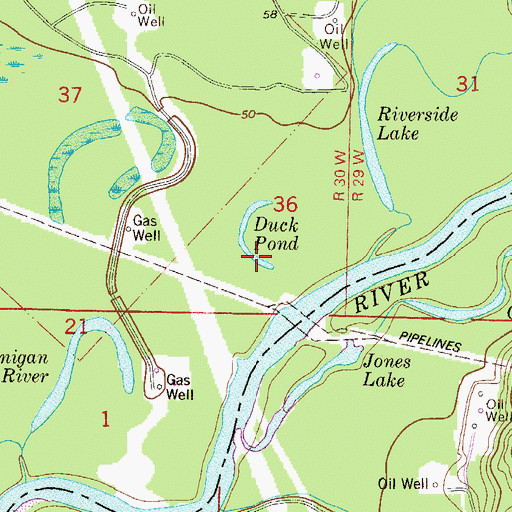Topographic Map of Duck Pond, FL