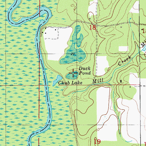Topographic Map of Duck Pond, FL