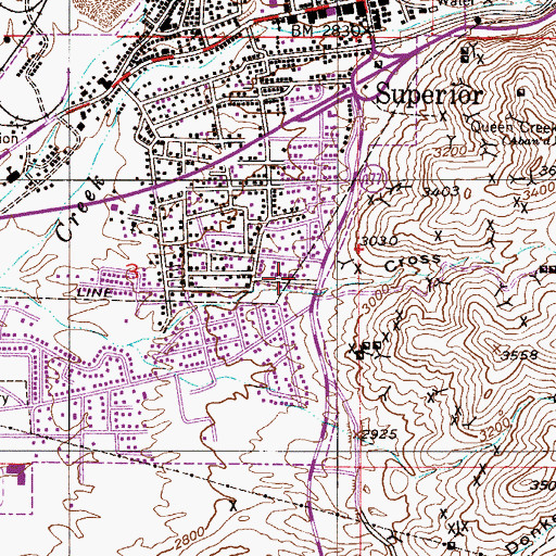 Topographic Map of Cross Canyon, AZ