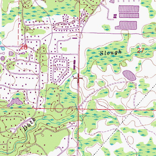 Topographic Map of Duck Slough, FL