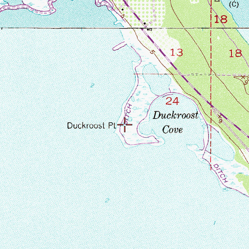 Topographic Map of Duckroost Point, FL