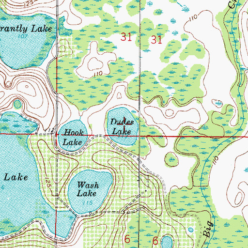 Topographic Map of Dudes Lake, FL