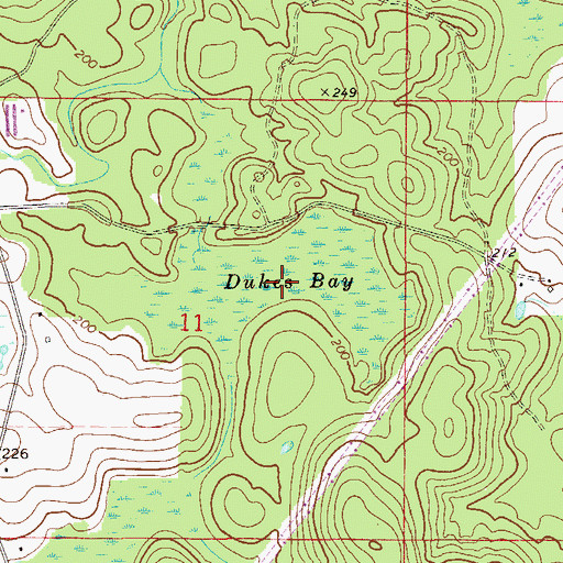Topographic Map of Dukes Bay, FL